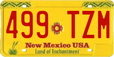 NM license plate 499TZM