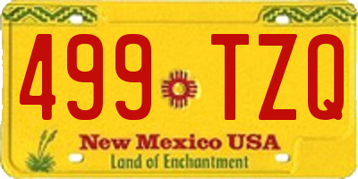 NM license plate 499TZQ