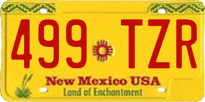 NM license plate 499TZR