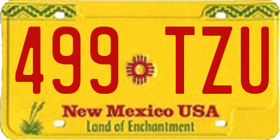 NM license plate 499TZU