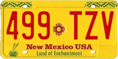 NM license plate 499TZV