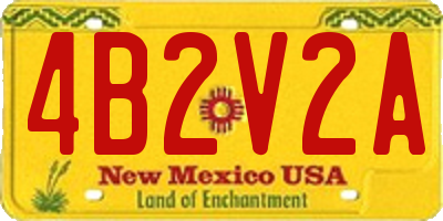 NM license plate 4B2V2A