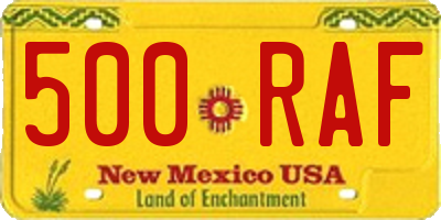 NM license plate 500RAF