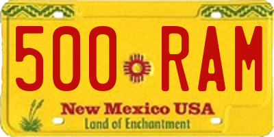 NM license plate 500RAM
