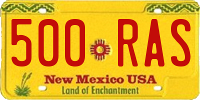 NM license plate 500RAS