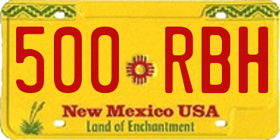 NM license plate 500RBH