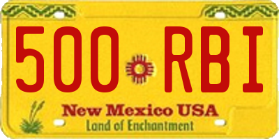 NM license plate 500RBI