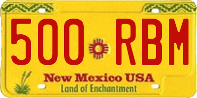 NM license plate 500RBM