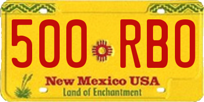 NM license plate 500RBO
