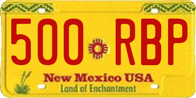 NM license plate 500RBP