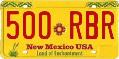 NM license plate 500RBR