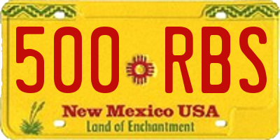 NM license plate 500RBS