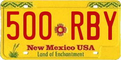 NM license plate 500RBY