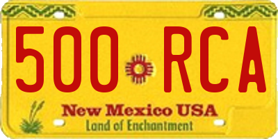 NM license plate 500RCA