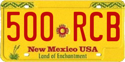 NM license plate 500RCB