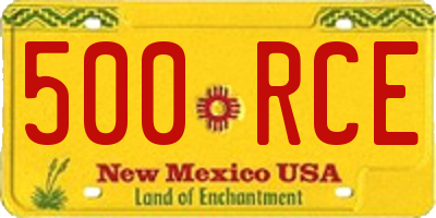 NM license plate 500RCE