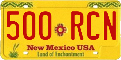 NM license plate 500RCN
