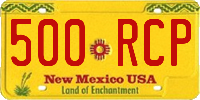 NM license plate 500RCP