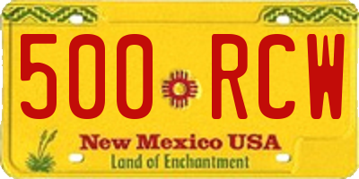 NM license plate 500RCW