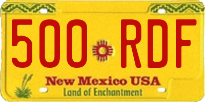NM license plate 500RDF