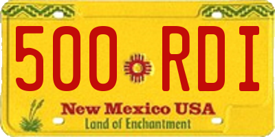 NM license plate 500RDI
