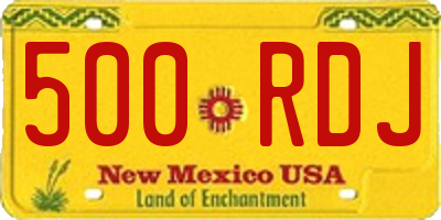 NM license plate 500RDJ
