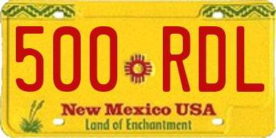 NM license plate 500RDL