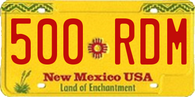 NM license plate 500RDM