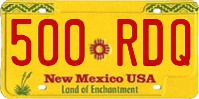NM license plate 500RDQ