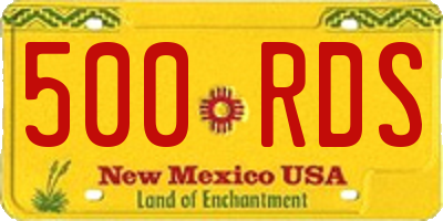 NM license plate 500RDS