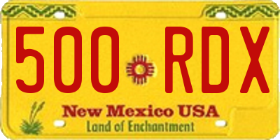 NM license plate 500RDX