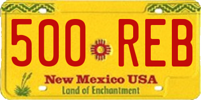 NM license plate 500REB