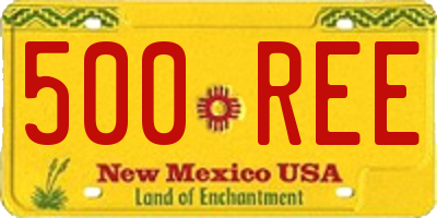 NM license plate 500REE
