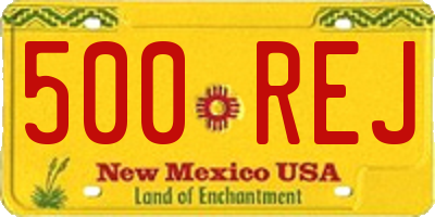 NM license plate 500REJ