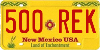 NM license plate 500REK