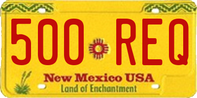 NM license plate 500REQ