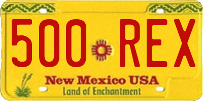 NM license plate 500REX