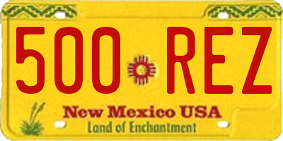 NM license plate 500REZ