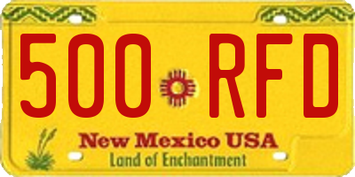 NM license plate 500RFD