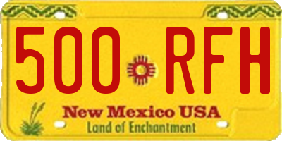 NM license plate 500RFH