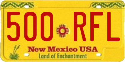 NM license plate 500RFL