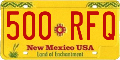 NM license plate 500RFQ