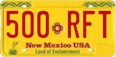 NM license plate 500RFT