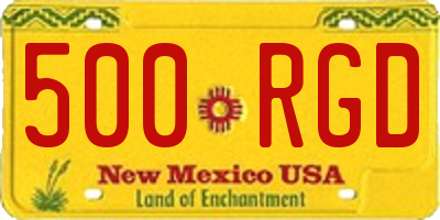 NM license plate 500RGD