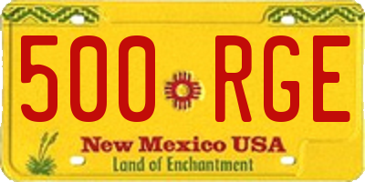 NM license plate 500RGE