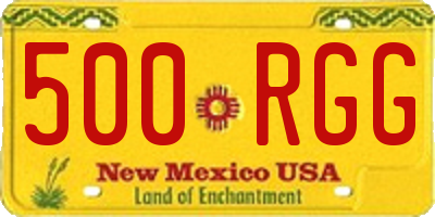 NM license plate 500RGG