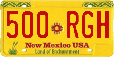 NM license plate 500RGH
