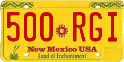 NM license plate 500RGI