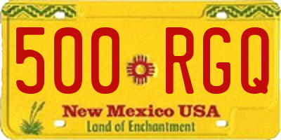 NM license plate 500RGQ