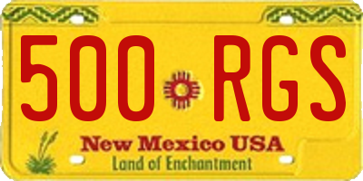 NM license plate 500RGS